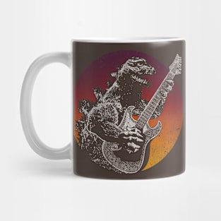 Godzilla Guitar Sunset Background Mug